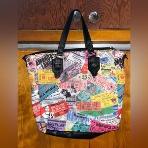 Hard Rock Cafe Casino Ticket Stub Tote Handbag Large Purse Beach Carry Bag